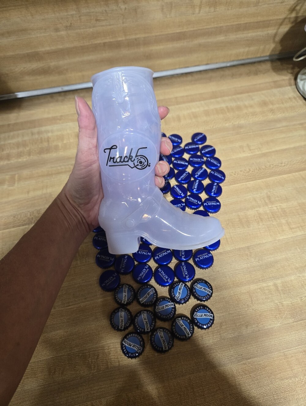 Plastic Hardrock beer mug and beer bottle caps